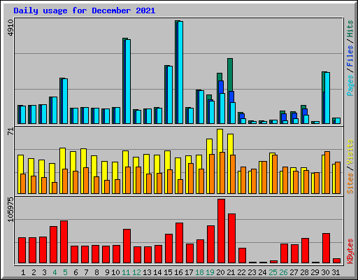 Daily usage for December 2021