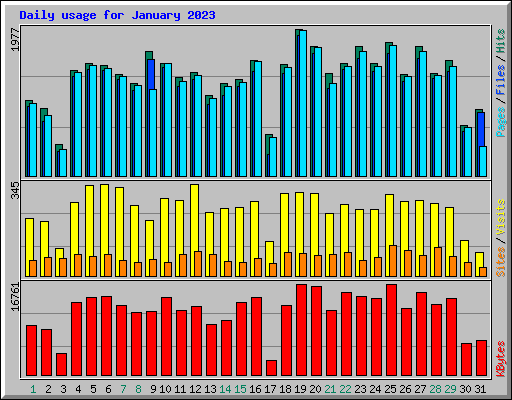Daily usage for January 2023