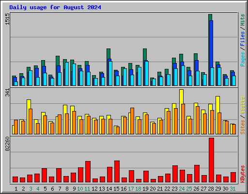 Daily usage for August 2024